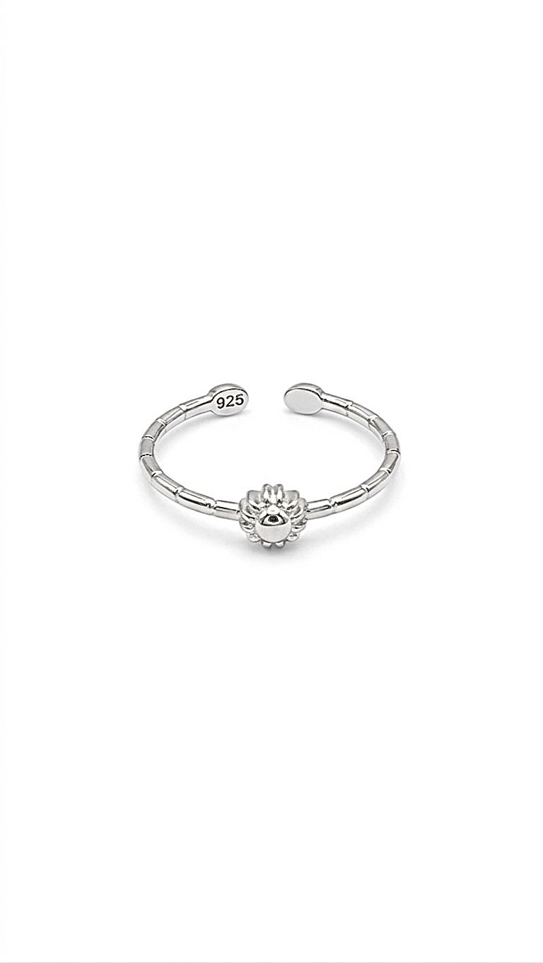 Ayarlanabilir Mini Güneş Silver Çıtır Yüzük