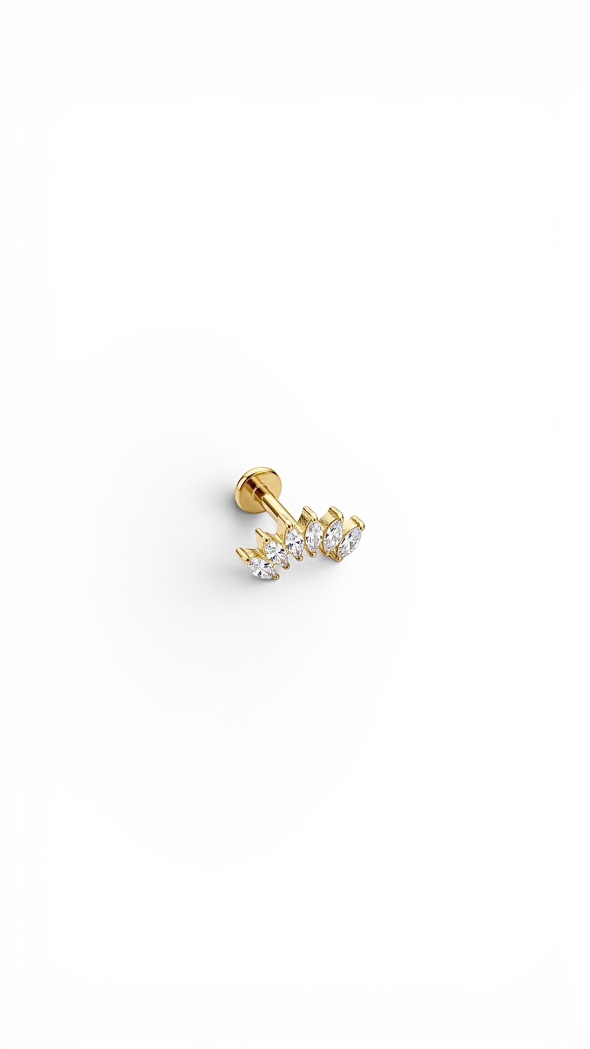 G23 Titanyum Taç Piercing 6 mm x 1.2 mm Altın Rengi
