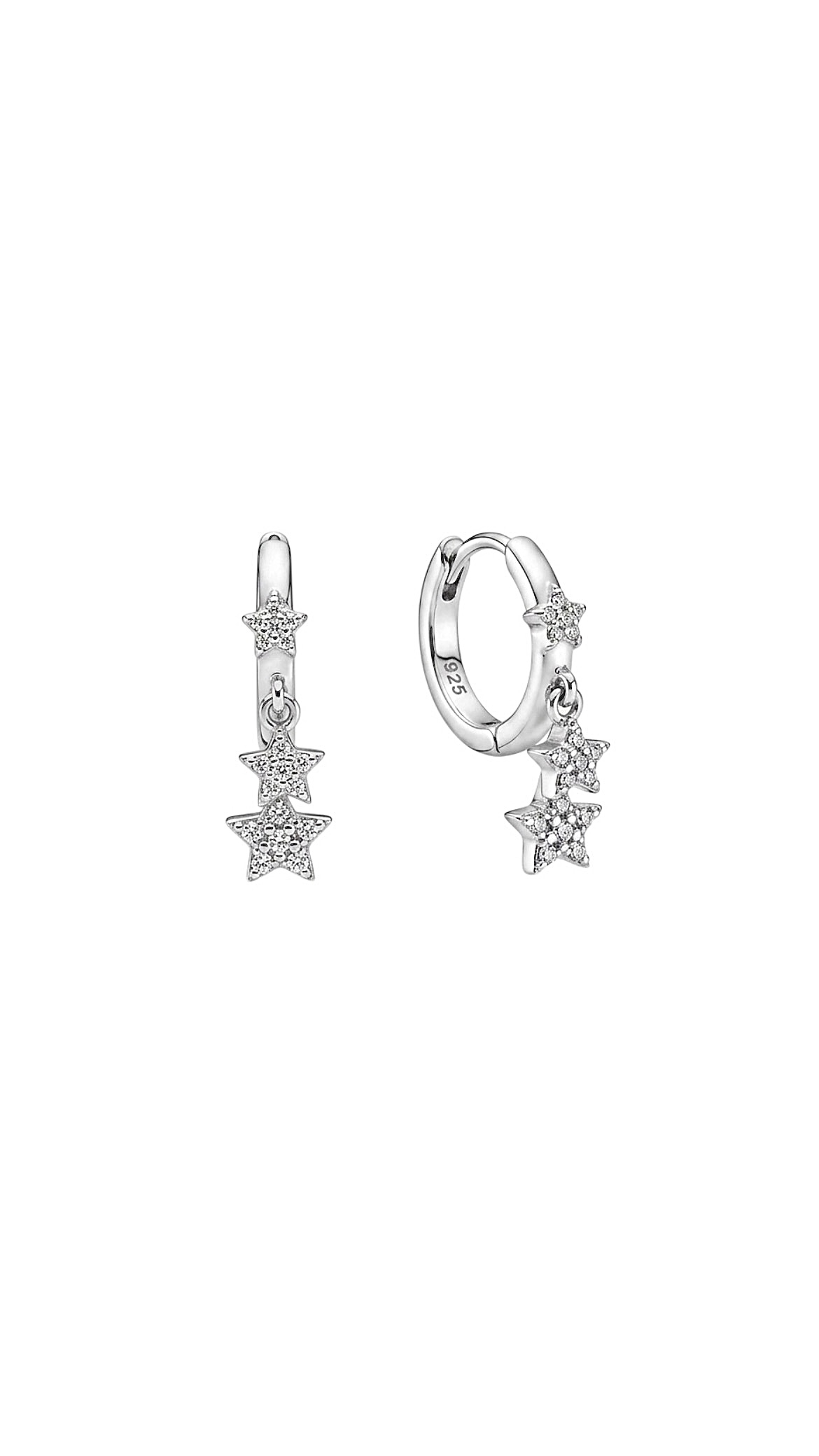 Yıldızlar Halka Küpe Silver
