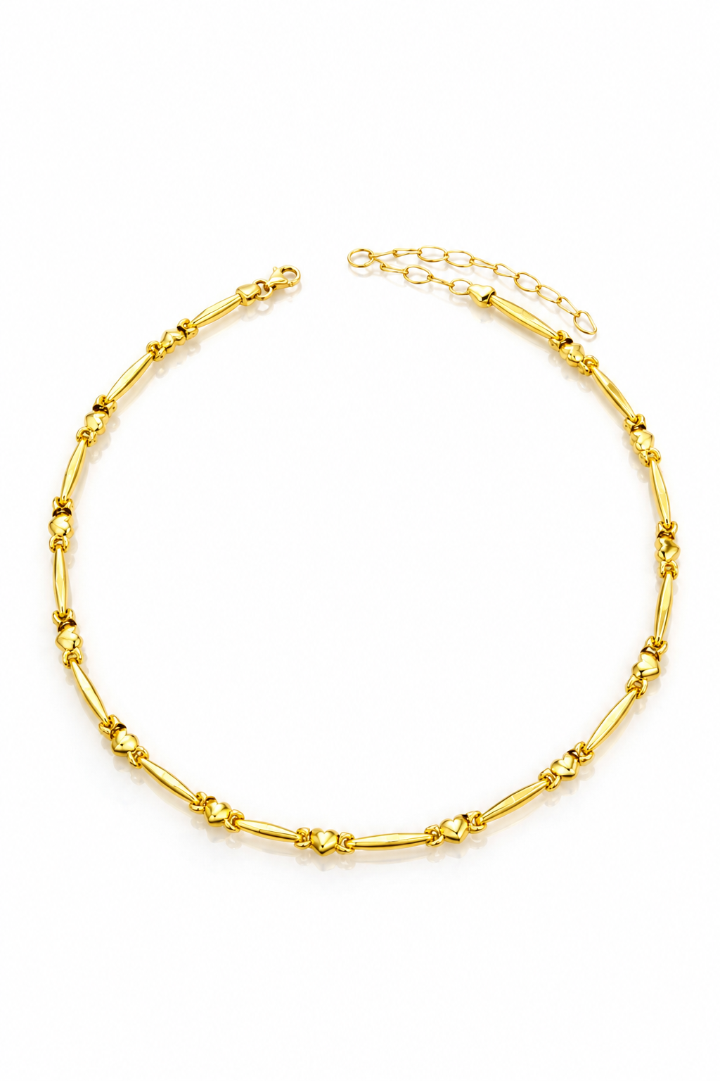 Kalp Detaylı Choker Kolye Gold