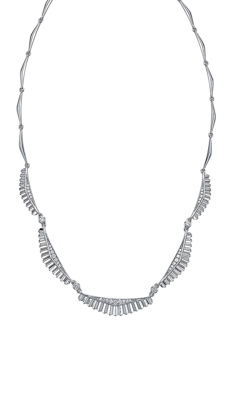 Silver Pırlanta Model Taşlı Işıltılı Kolye