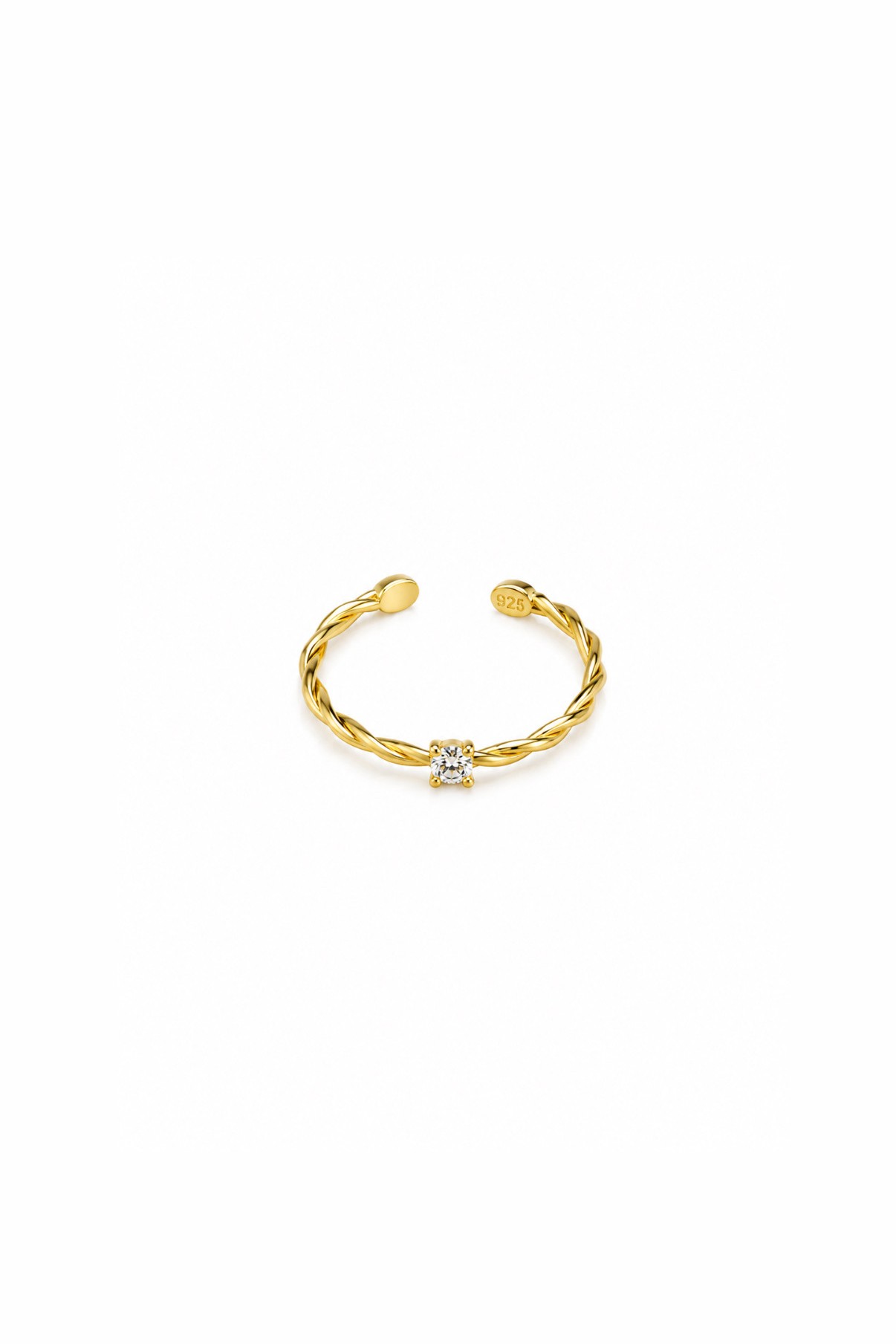 Minik Taşlı Ayarlanabilir Yüzük Gold