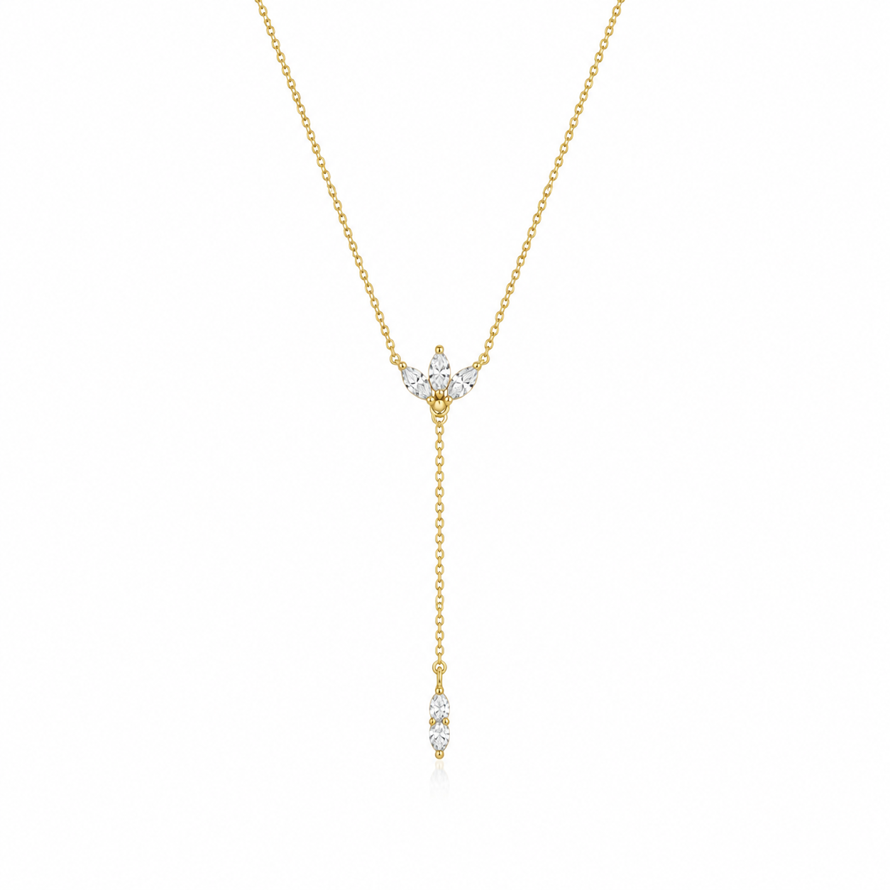 Lotus Gold Y Kolye | Dekolte Kolyesi