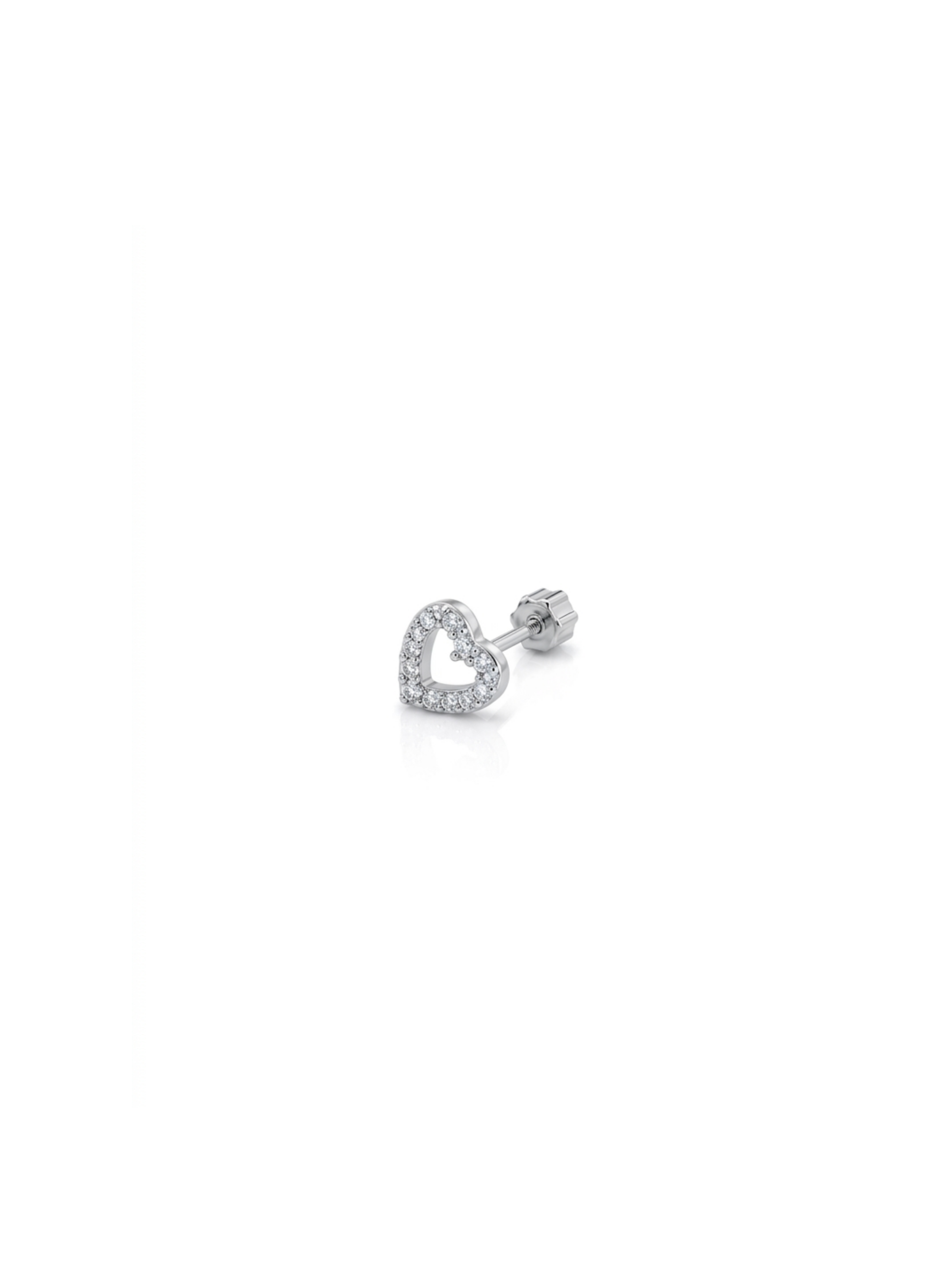 Işıltılı İçi Boş Kalp Piercing Silver