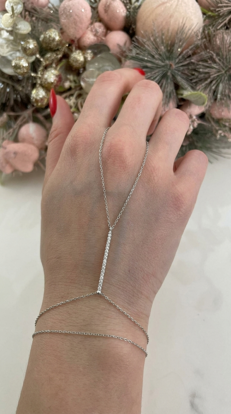 Çubuk Form Taşlı Silver Şahmeran