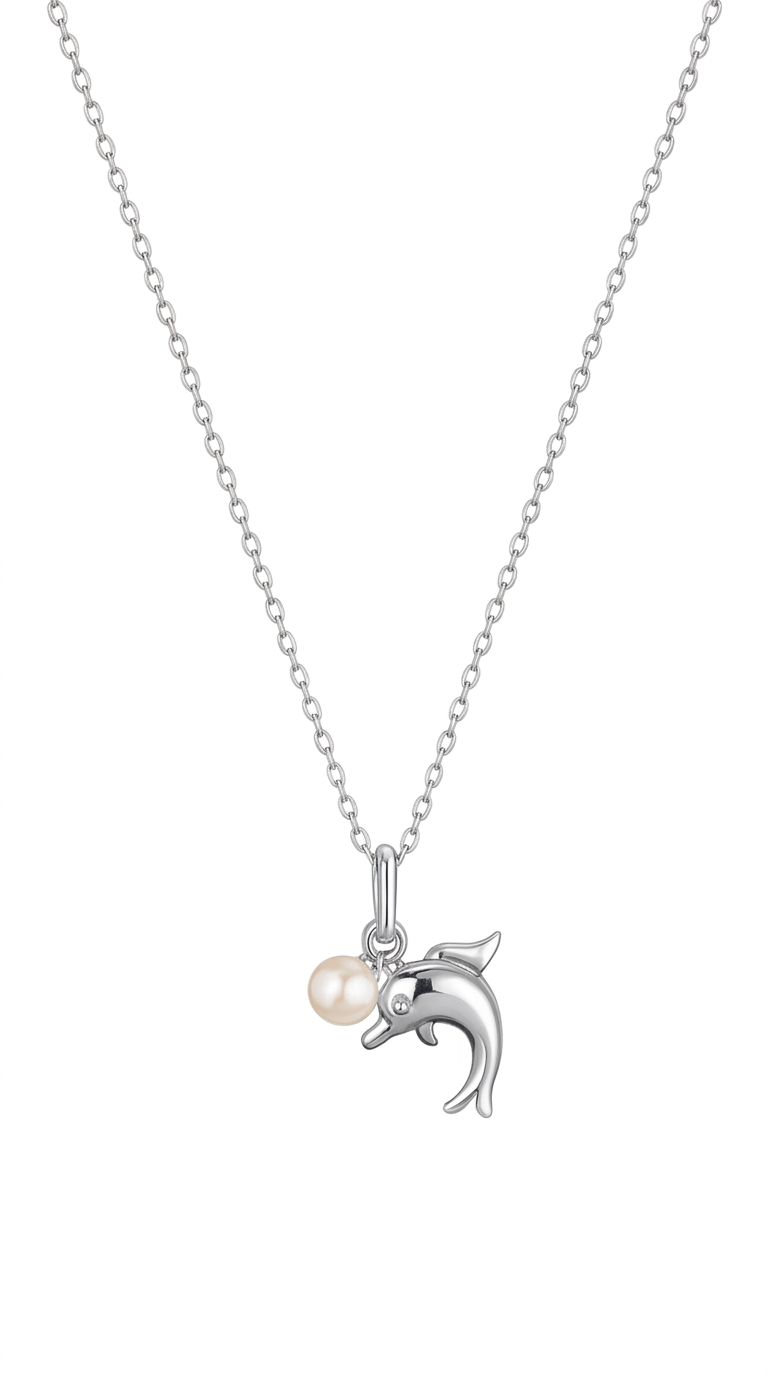 İncili Yunus Kolye Silver | New Collection