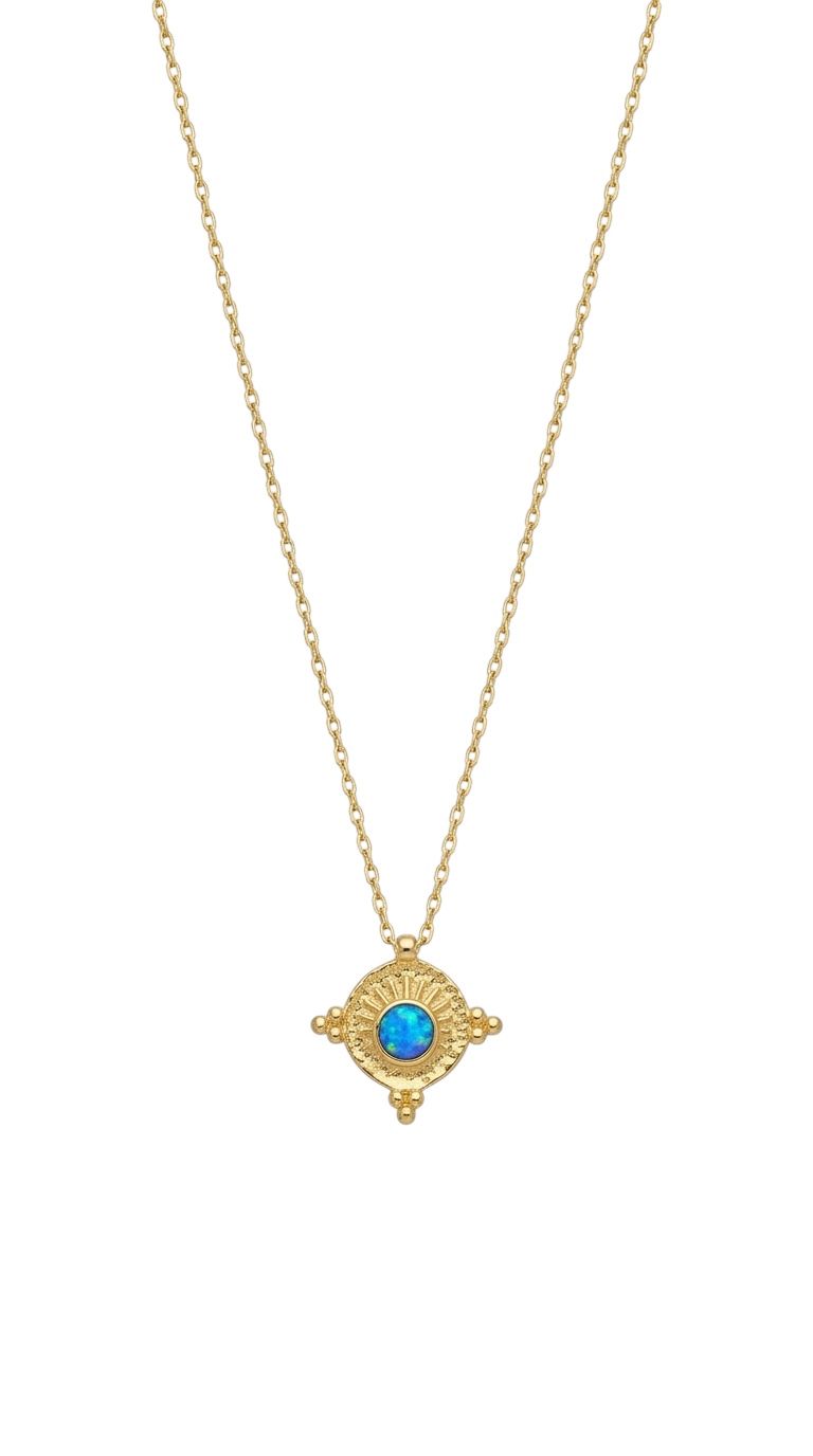 Opal Etnik Kolye Gold