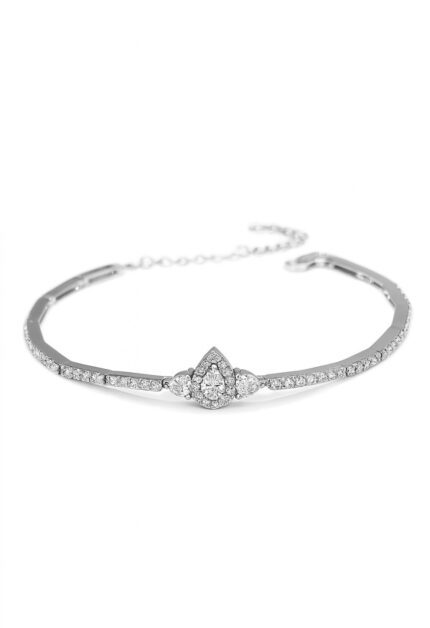 Pırlanta Montür Damla Taşlı Su Yolu Bileklik