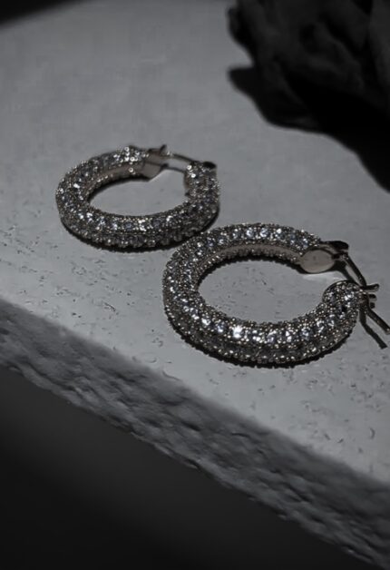 Ice Hoops Silver Orta Boy