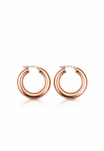 Orta Boy Kalın Rose Halka Küpe | 1.5 cm