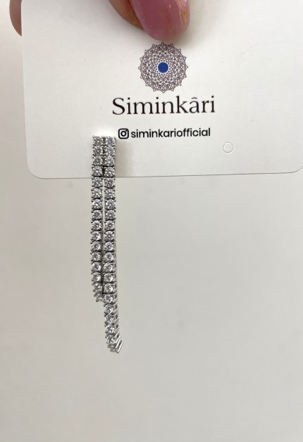 Su Yolu Çift Sıra Küpe ( Her biri 2 mm)