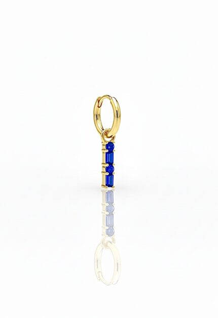 Lacivert Çubuk Küpe | Gold