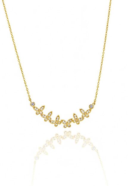 Sıralı Kelebek Kolye | Gold