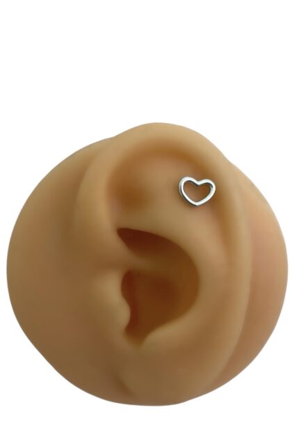 İçi Boş Kalp Piercing / Silver