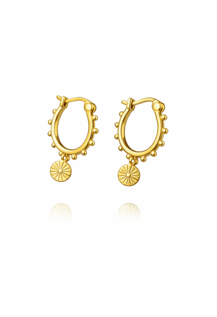 Sallantılı Güneş Küpe | Gold