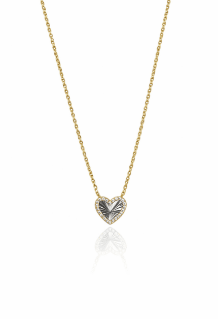 Sunburst Kalp Kolye | Gold