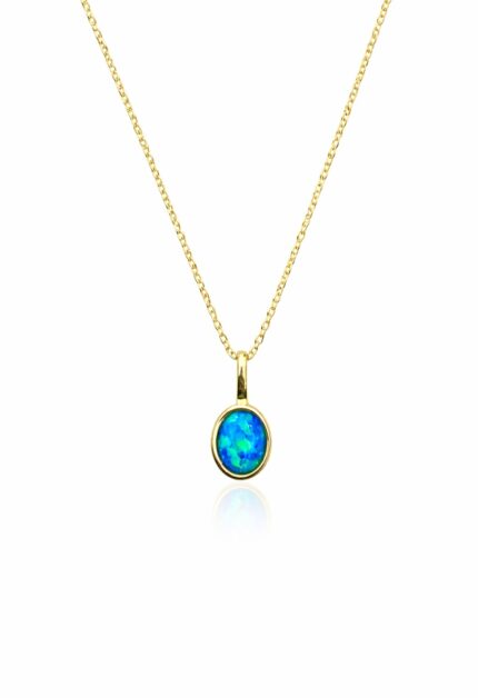 Opal Taşlı Kolye | Gold