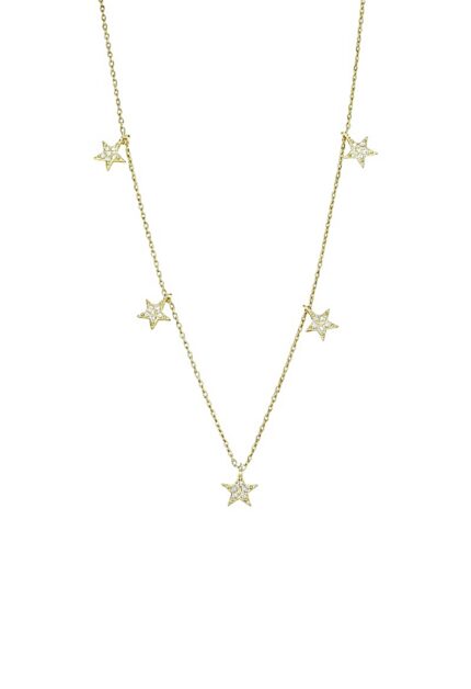 Yıldız Sıralı Dainty Kolye | Gold