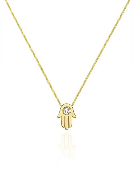 Taşlı El Kolye | Gold