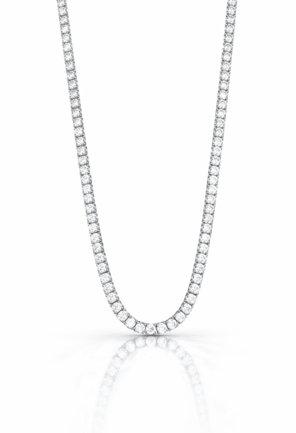 3 mm Su Yolu Pırlanta Montür Kolye | 40 cm