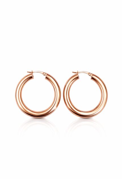 Büyük Boy Kalın Rose Halka Küpe | 2 cm