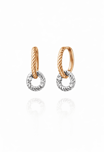 İç İçe Halkalar Kontrast Küpe