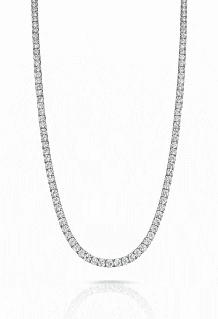 3 mm Su Yolu Pırlanta Montür Kolye | 45 cm