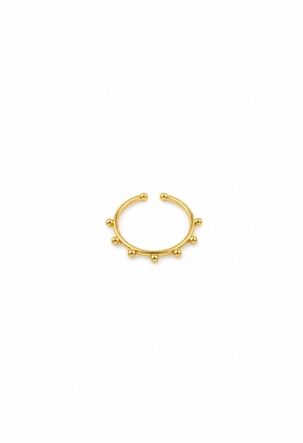 Mini Topcuklu Ayarlanabilir Yüzük Gold