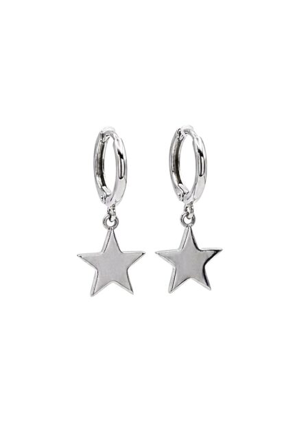 Yıldız Sallantılı Halka Küpe Silver