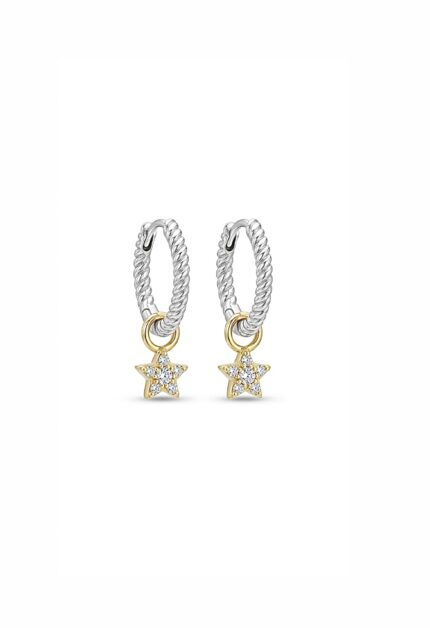 Mini Yıldız Sallantılı Halka Küpe Gold