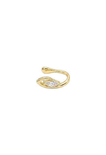Damla Taşlı Gold Kıkırdak Küpesi Ear cuff