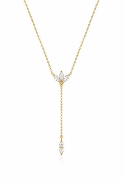 Lotus Gold Y Kolye | Dekolte Kolyesi